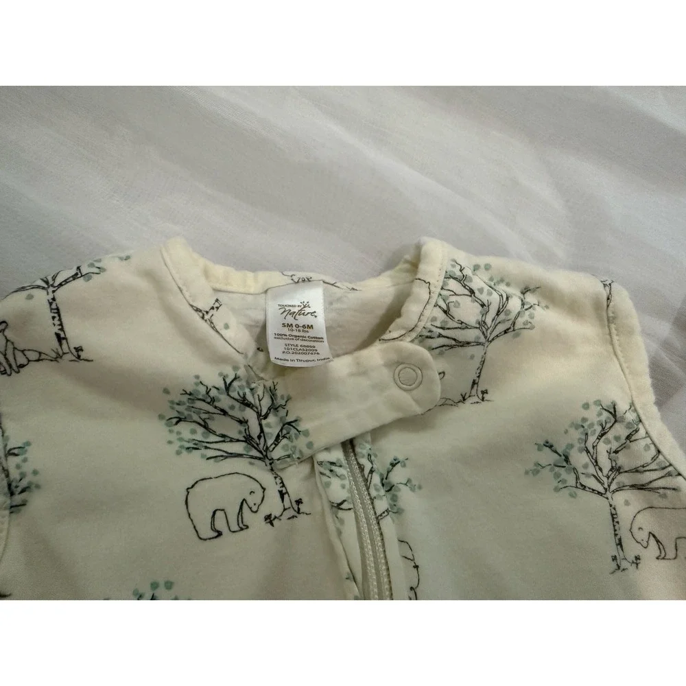 Lot Of 2 Touched by Nature Bear Elephant Baby Organic Cotton Sleep Sack 0-6 - Picture 2 of 9